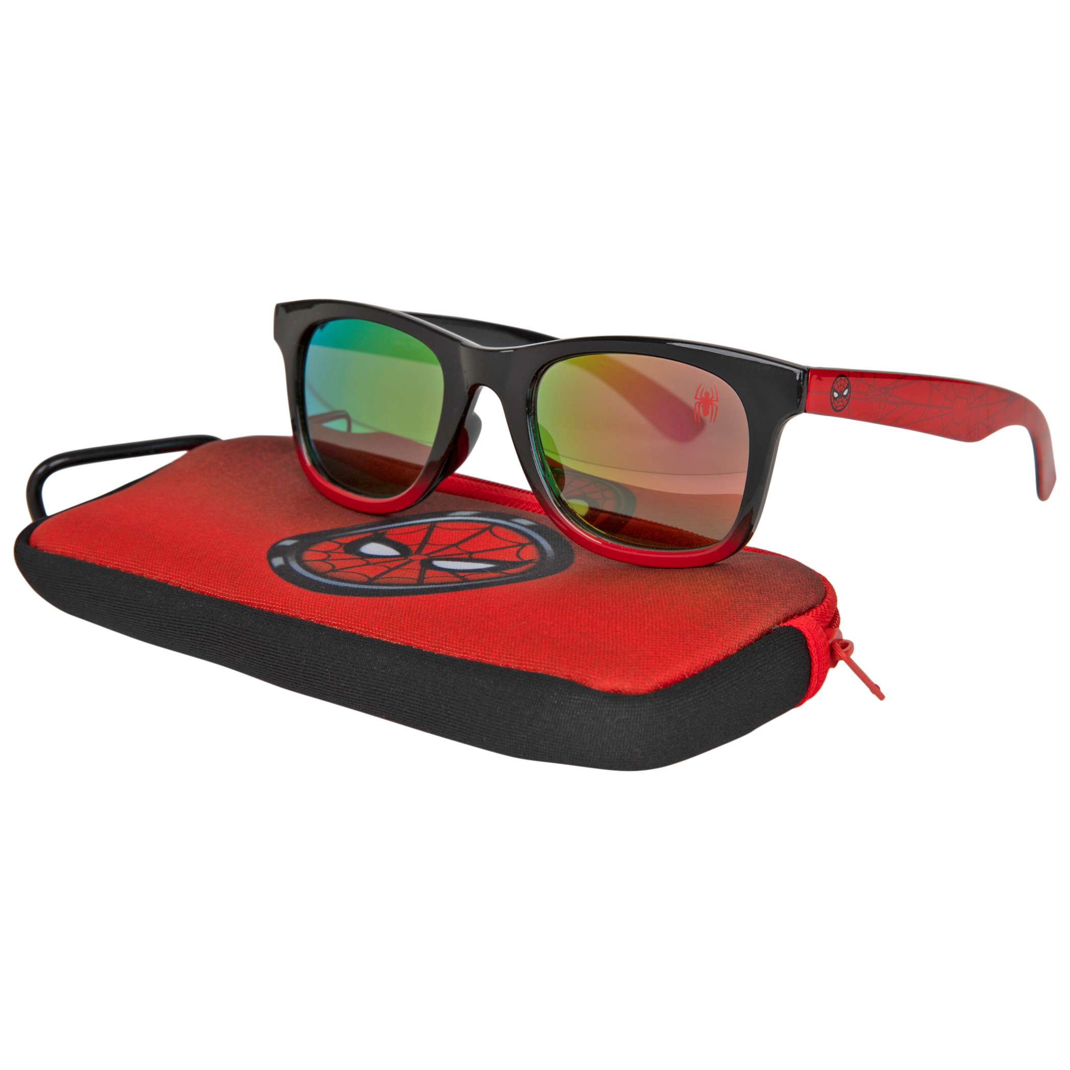 Marvel Comics Spider-Man Logo Kids Sunglasses with Carabiner Pouch